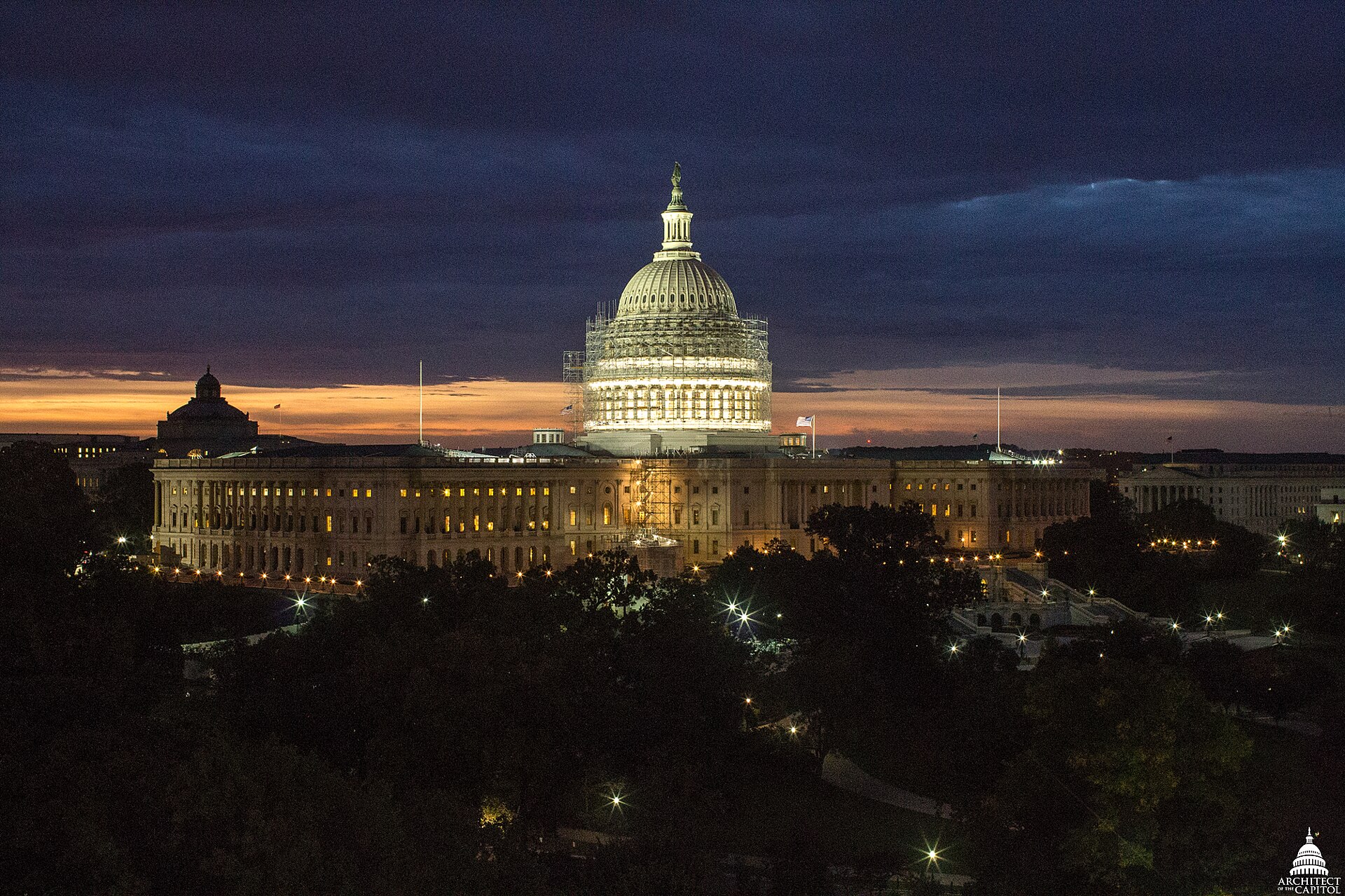 The Capitol under a darkening sky