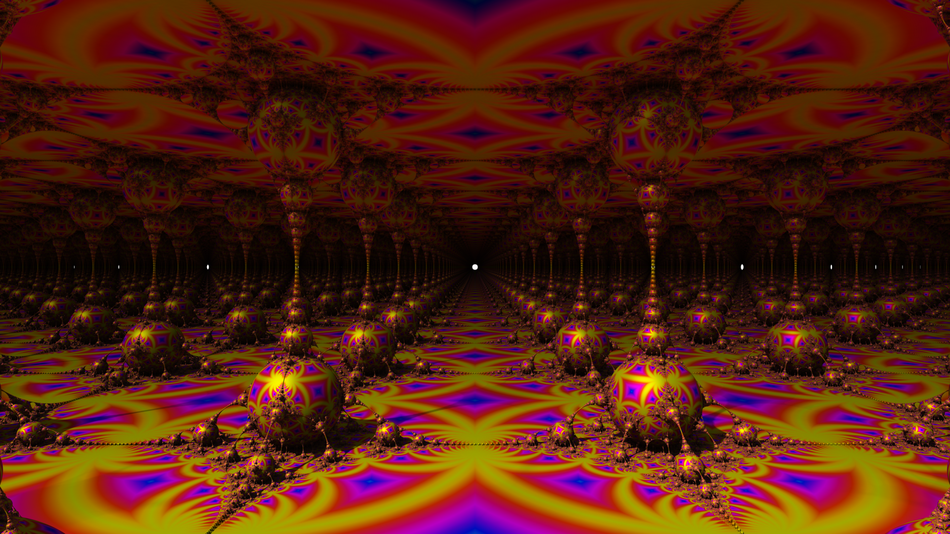 A fractal hall receding forever