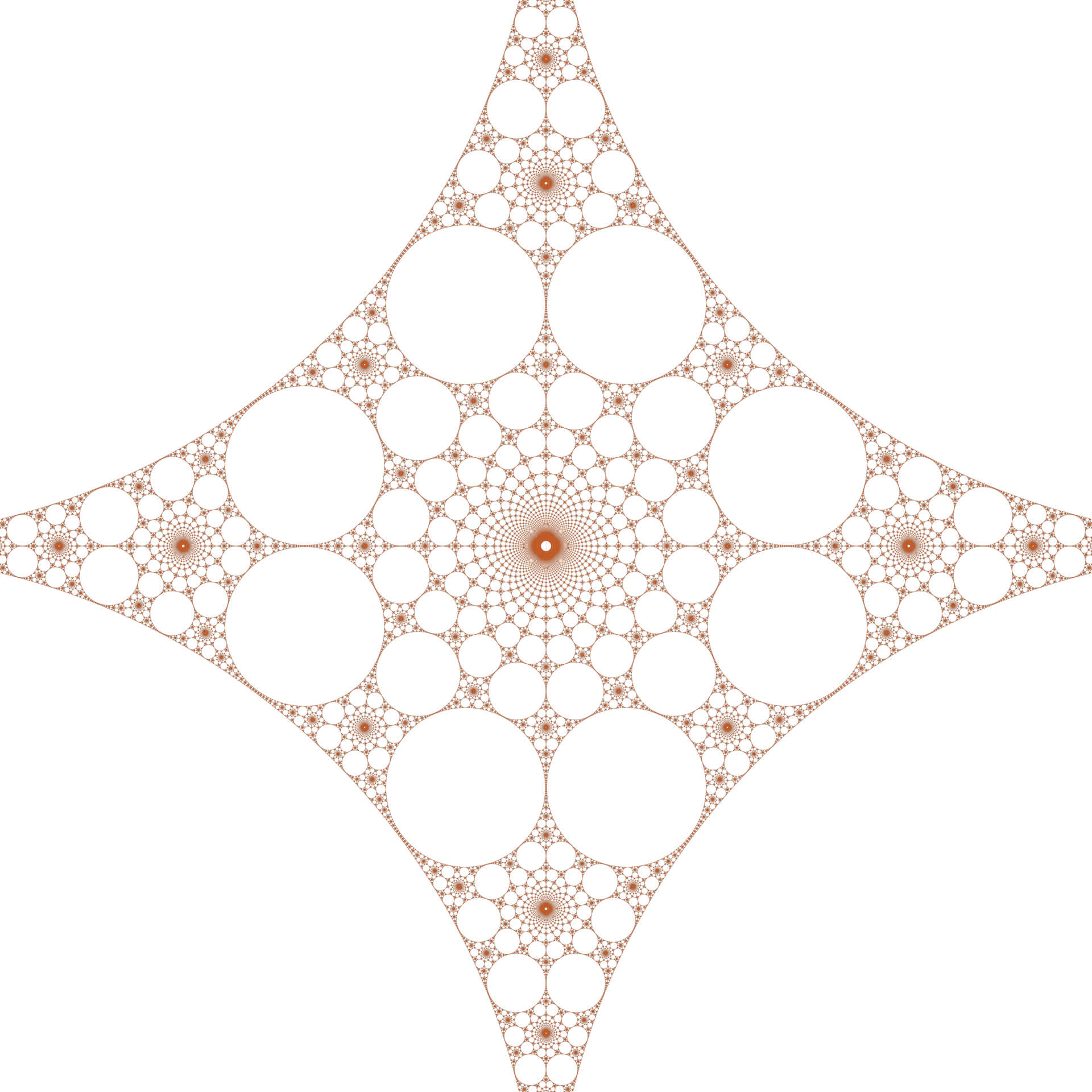 Circles nested within circles, without end