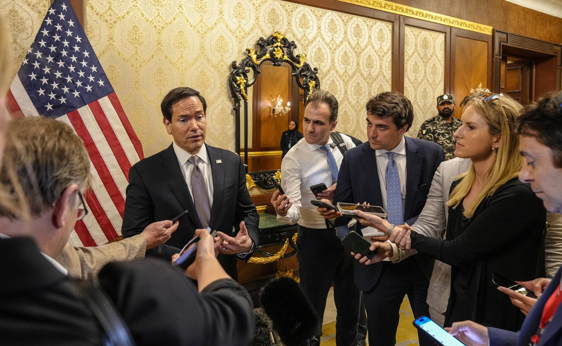 Marco Rubio fielding questions from reporters