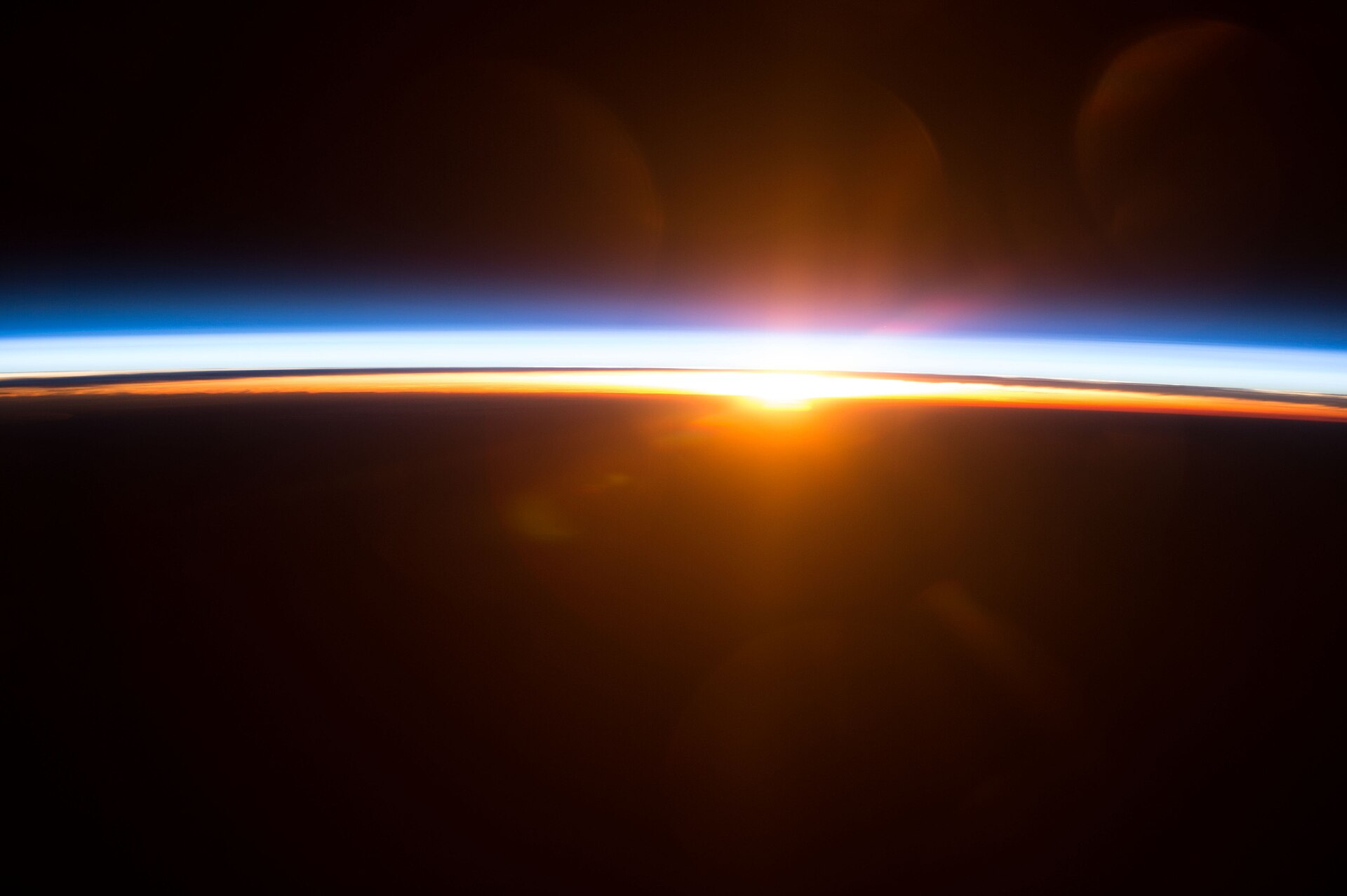Sunrise over Earth from orbit